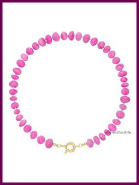 Layered Chunky Gemstone Choker Necklace, Natural Beads, 18 Inch, Women's